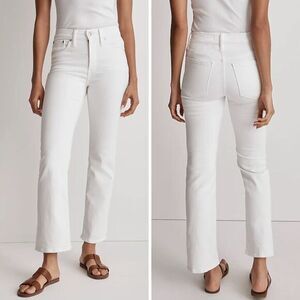 NEW Madewell Kick Out Crop Jeans in pure white, 24